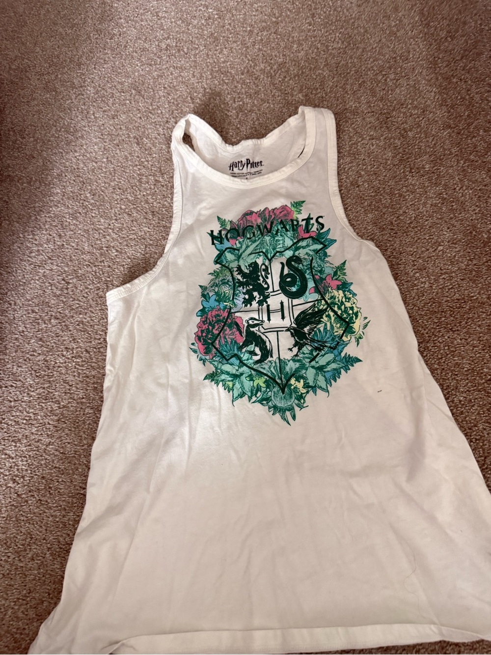 Harry Potter Crest White Graphic Tank